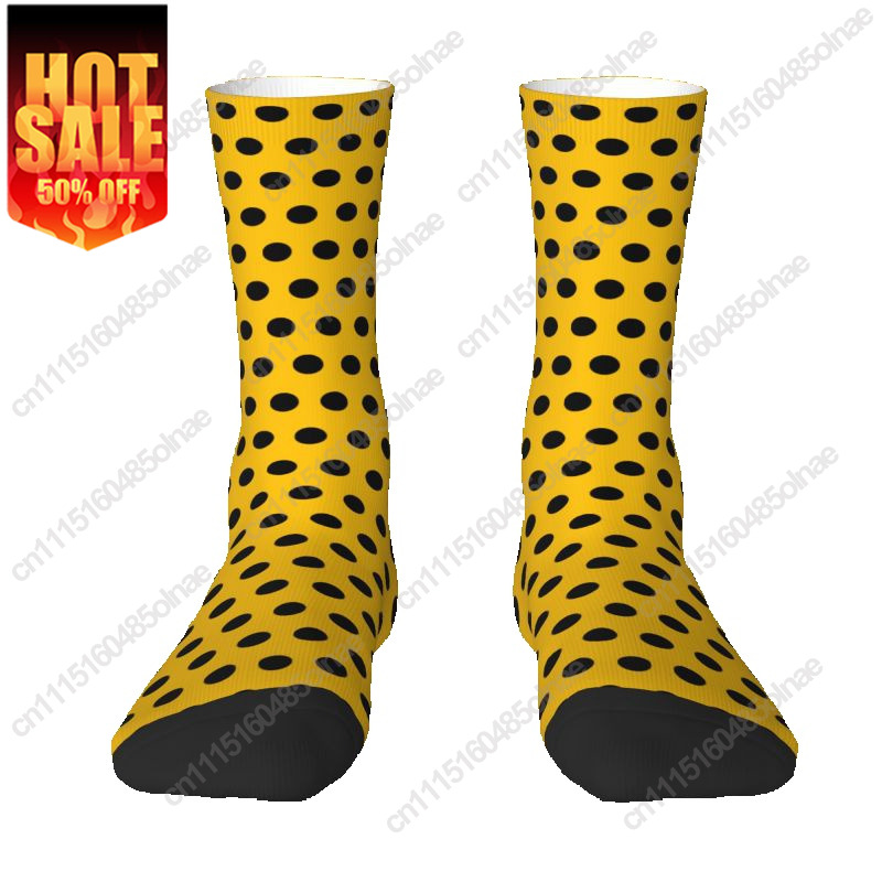 Dress Sock Men - Luxury Yellow And Black Polka Dot