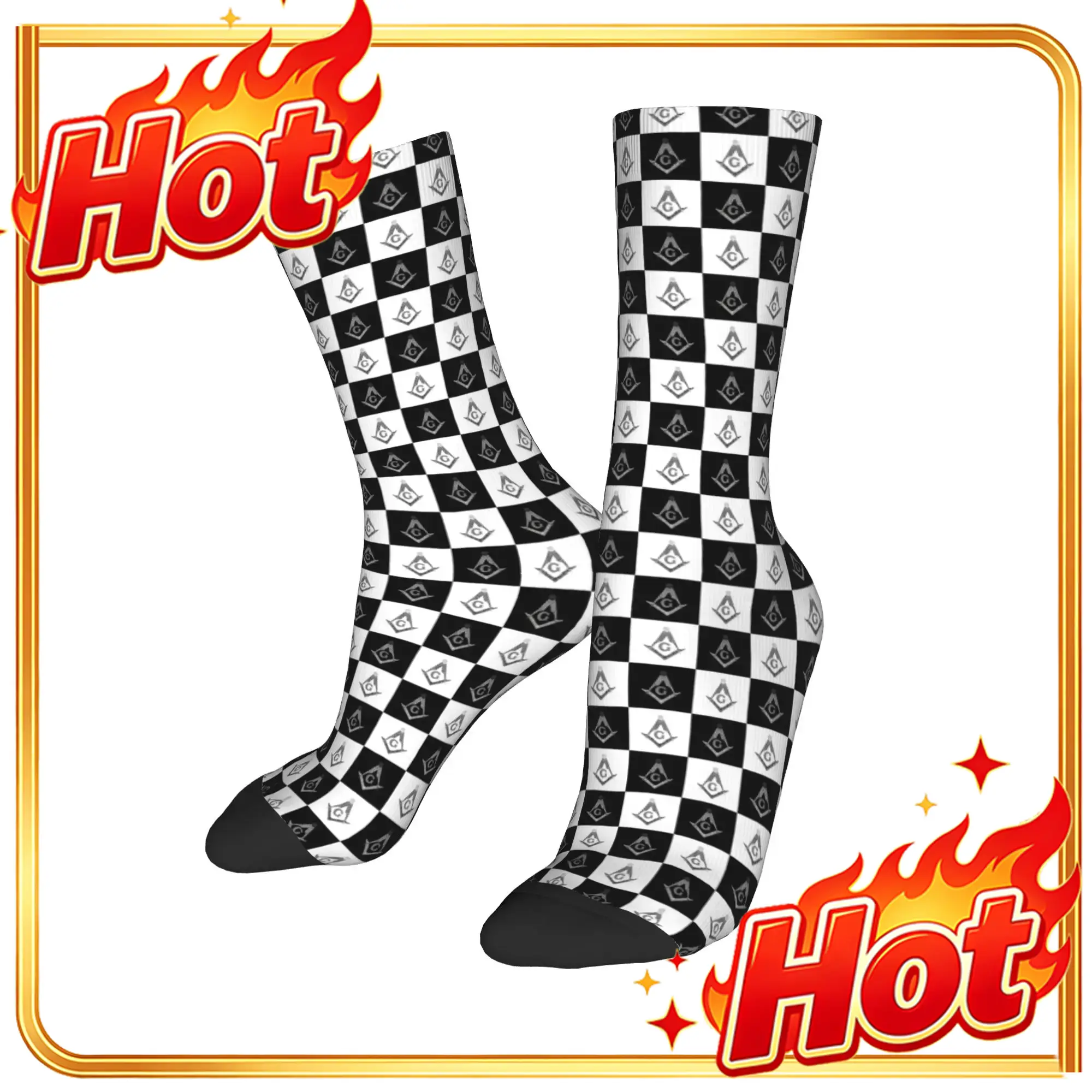 Custom Freemason Checkered Pat - Dress Sock Men ulasan dan harga